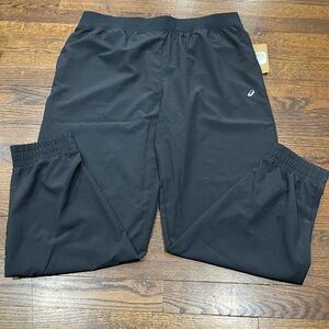 Asics women’s Black Stretch Woven Joggers size XL